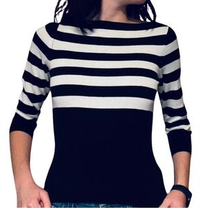 George ME By Mark Eisen Women’s Knit Sweater Top Striped 3/4 Sleeves